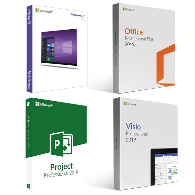 Windows 10 Professional +  Office 2019 Professional Plus + Project 2019 Professional +  Visio 2019 Professional