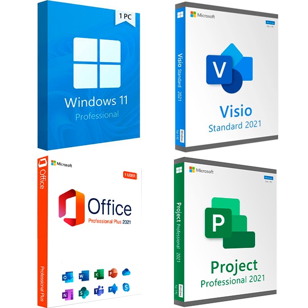 Windows 11 Professional +  Office 2021 Professional + Project 2021 Professional + Visio 2021 Standard